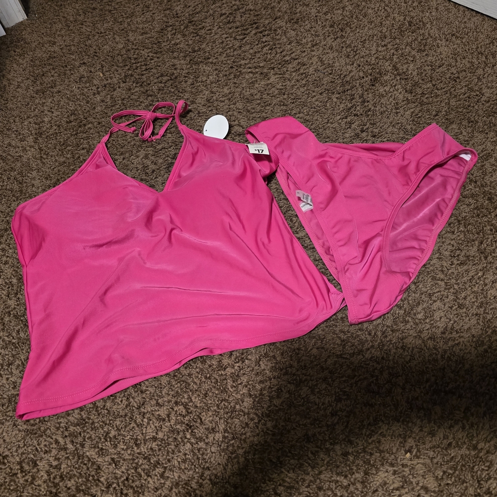 Pink Halter Bikini Set